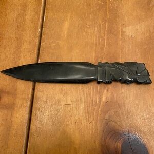 Aztec Green Obsidian Carved Letter Opener